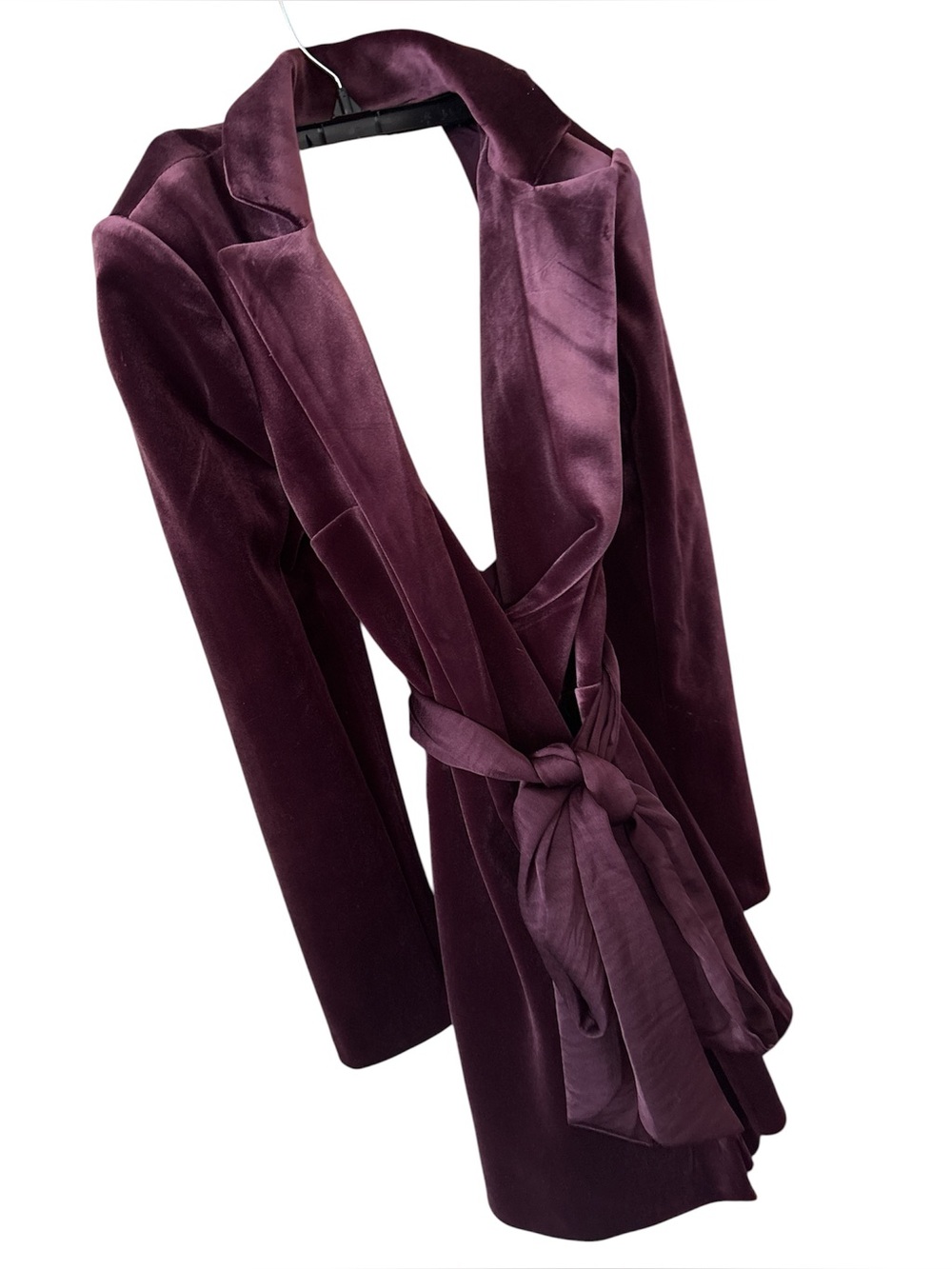Velvet Wrap Coatigan purple skort dress 4 padded shoulders suit romper one piece